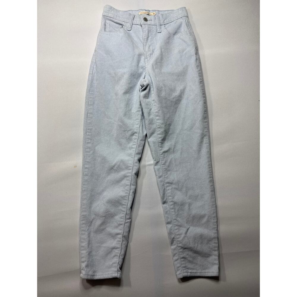 Levi's Women's High Waisted Mom Jeans Blue Corduroy Pants - Size 25x27 (25x26)